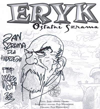 Filip Myszkowski - Eryk, Ostatni Szrama - autograf i rysunek